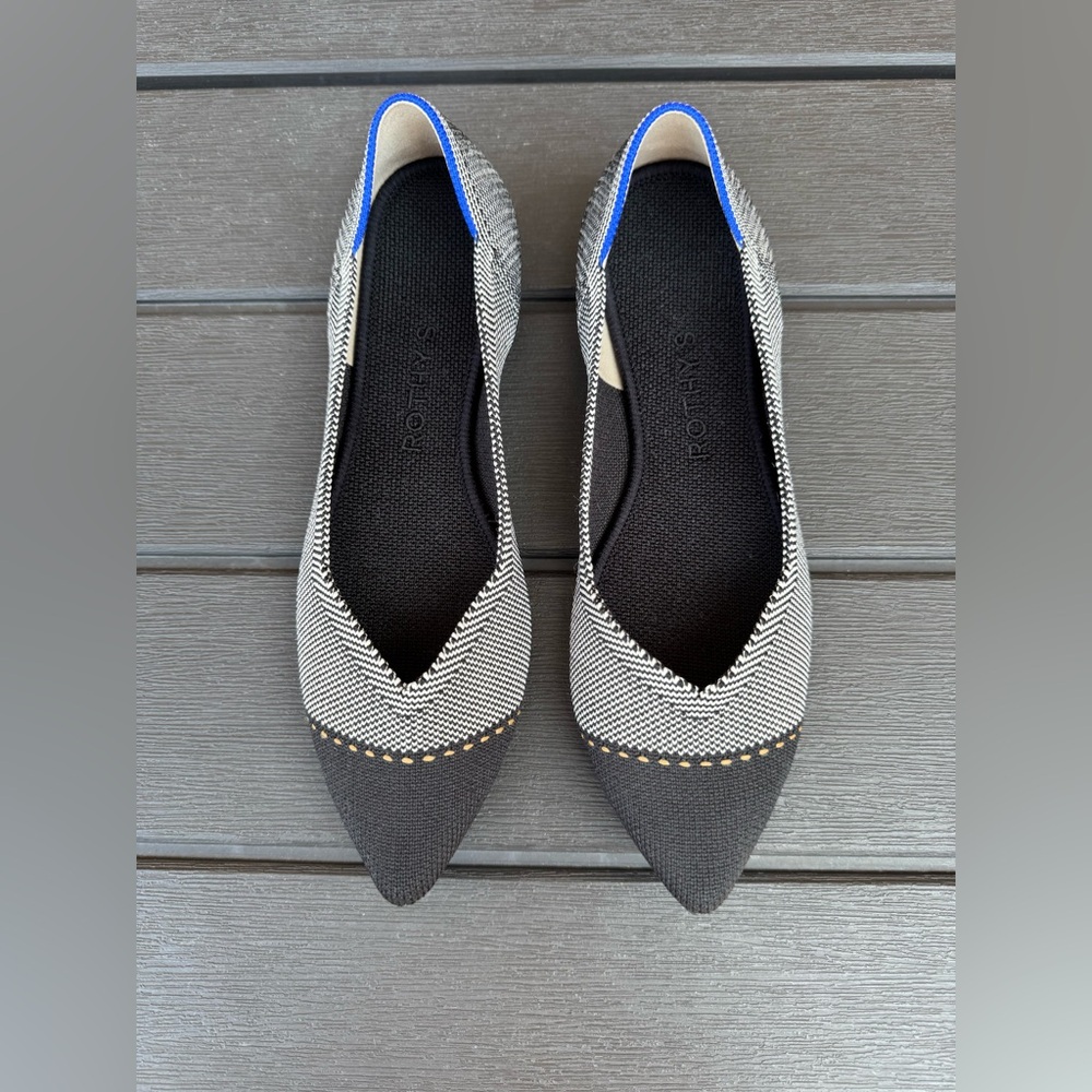 Rothy's The Point ll Grey Mist Cap Toe Women's Flats - Picture 3 of 5